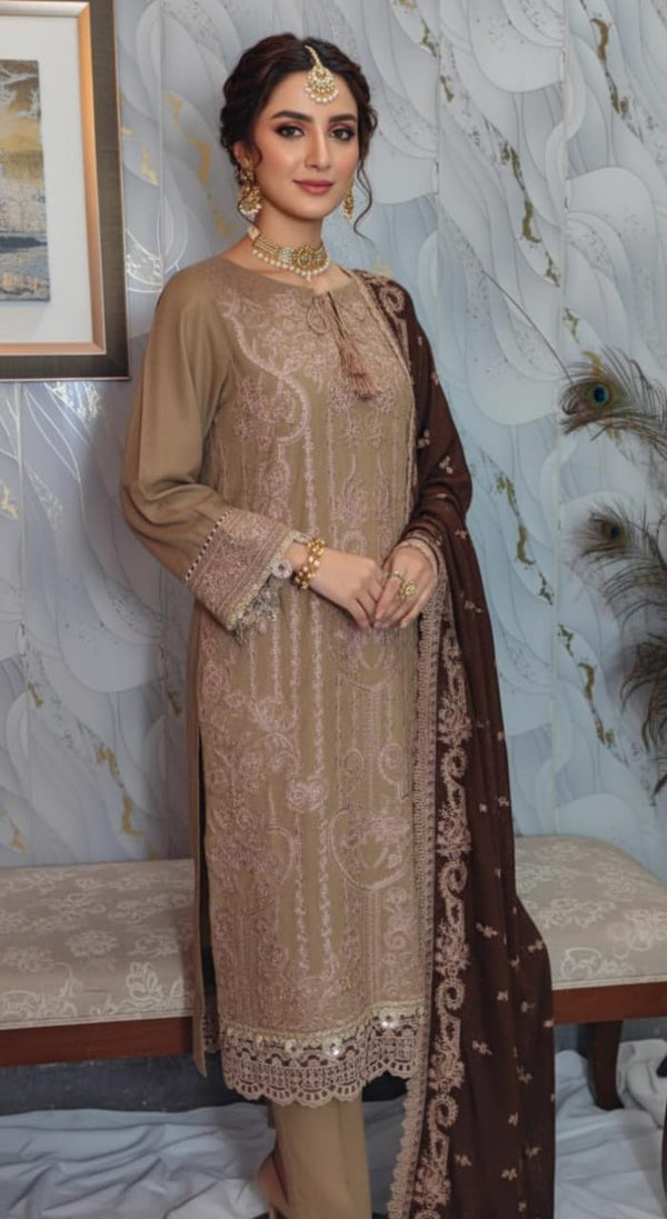 Stitched Skin & Chocklate Brown Shimmer Peach Lather